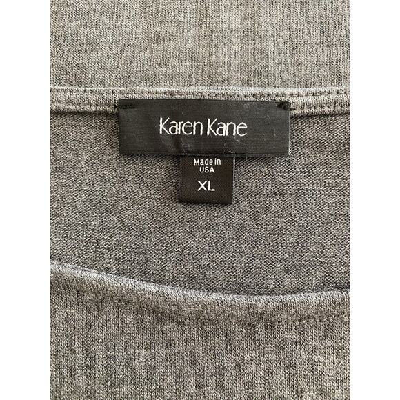 Karen Kane Long Sleeve Gray Pullover Top w/ Front Denim Pocket Sz L Cotton Blend - Picture 6 of 11